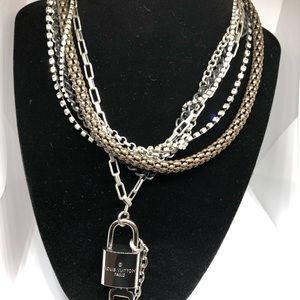 Louis Vuitton Silver Padlock Key bag & bonus chain